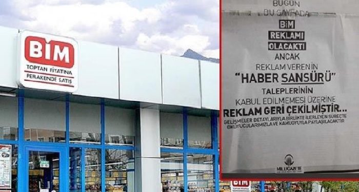 Milli Gazete, BİM’in sansür talebini ifşa etti
