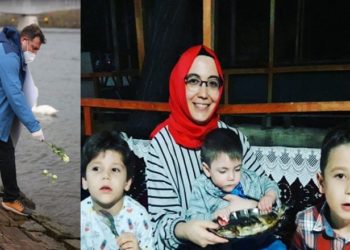 Üç oğlu ve eşini Meriç’te kaybeden Murat Akçabay Main Nehri’ne sarı gül bıraktı