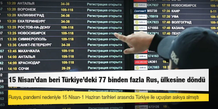 15 Nisan’dan beri Türkiye’deki 77 binden fazla Rus, ülkesine döndü