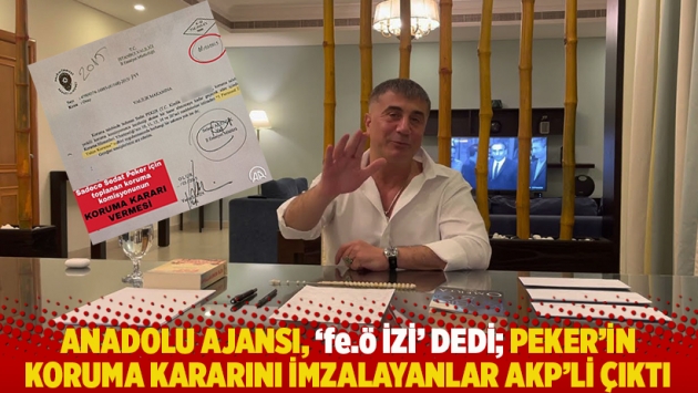 Anadolu Ajansı, ‘fe.ö izi’ dedi; Peker'in koruma kararını imzalayanlar AKP’li çıktı