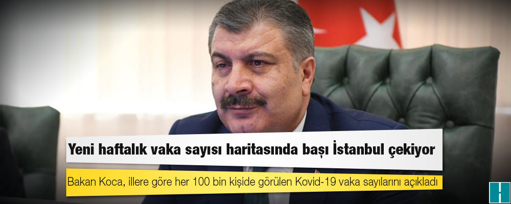 Bakan Koca, illere göre her 100 bin kişide görülen Kovid-19 vaka sayılarını açıkladı