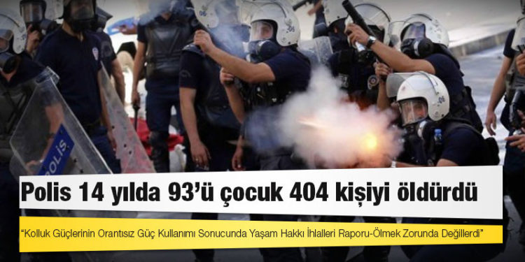 Baran Tursun Vakfı: Polislerin kullandığı orantısız güç sonucu 14 yılda 93’ü çocuk 404 kişi yaşamını yitirdi