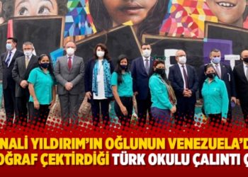 Binali Yıldırım&rsquo;ın oğlunun Venezuela&rsquo;da fotoğraf &ccedil;ektirdiği T&uuml;rk okulu &ccedil;alıntı &ccedil;ıktı