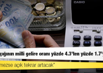 Bütçe açığının milli gelire oranı yüzde 4.3'ten yüzde 1.7'ye indi