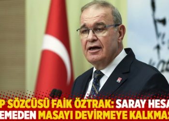 CHP Sözcüsü Faik Öztrak: Saray hesabı ödemeden masayı devirmeye kalkmasın