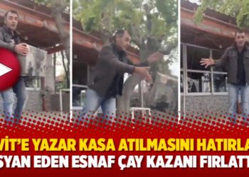 Ecevit&rsquo;e yazar kasa atılmasını hatırlattı: İsyan eden esnaf &ccedil;ay kazanı fırlattı