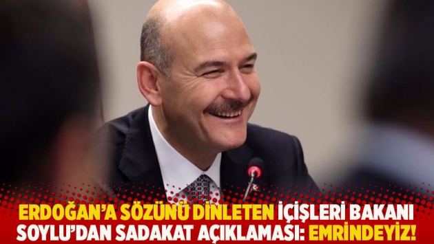 Erdoğan'a sözünü dinleten İçişleri Bakanı Soylu'dan sadakat açıklaması: Emrindeyiz!