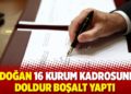 Erdoğan 16 kurum kadrosunda doldur boşalt yaptı