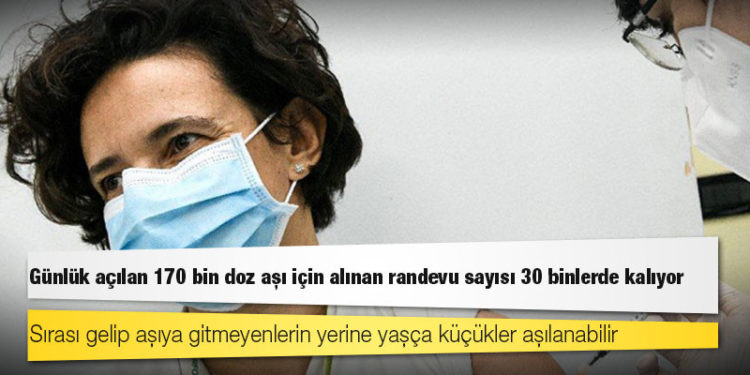 Günlük açılan 170 bin doz aşı için alınan randevu sayısı 30 binlerde kalıyor: Sırası gelip aşıya gitmeyenlerin yerine yaşça küçükler aşılanabilir