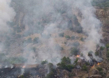 Hakkari'de askerlerin ateş açması sonucunda yangın çıktı
