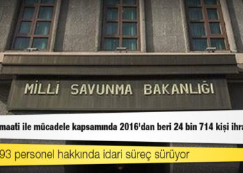MSB: Gülen cemaati ile mücadele kapsamında 2016'dan beri 24 bin 714 kişi ihraç edildi