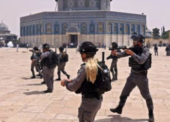 Mescid-i Aksa çevresinde ateşkesi kutlayan Filistinlilere İsrail polisinden biber gazlı müdahale