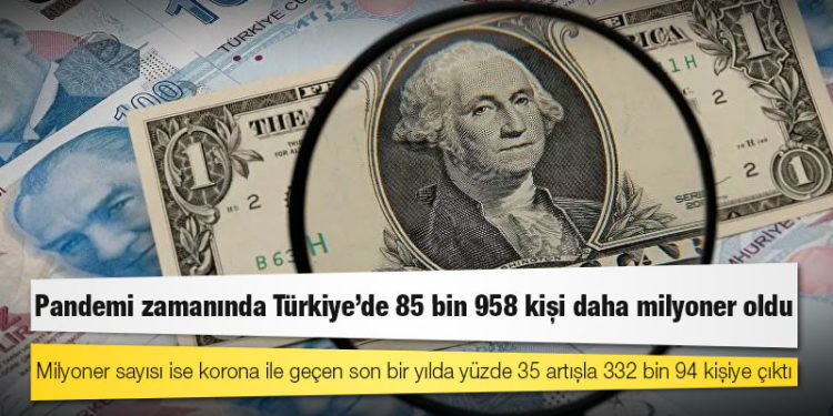 Pandemi zamanında Türkiye’de 85 bin 958 kişi daha milyoner oldu