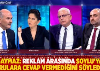 Saymaz: Reklam arasında Soylu'ya sorulara cevap vermediğini s&ouml;yledim!