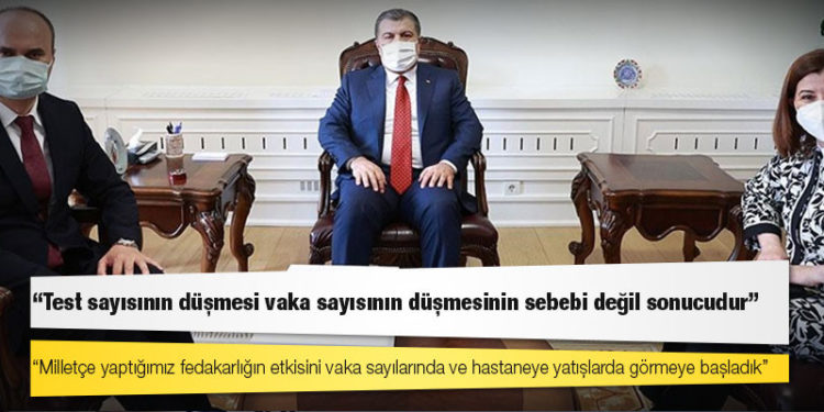 Sağlık Bakanı Koca: Test sayısının düşmesi vaka sayısının düşmesinin sebebi değil sonucudur