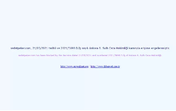 Sedat Peker’in internet sitesine erişim engeli
