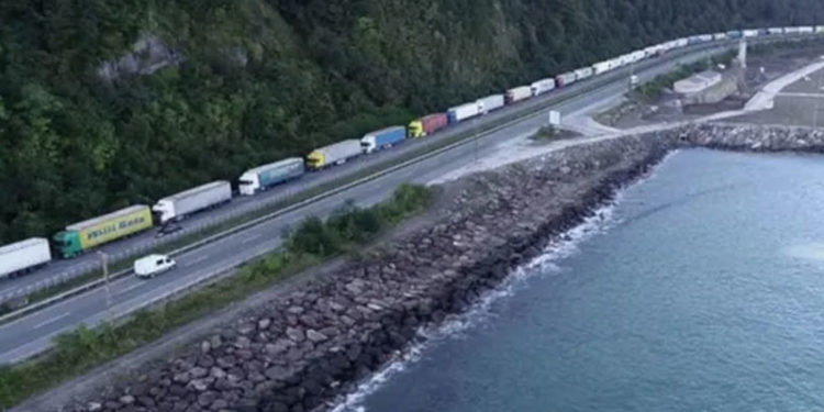 Sınır kapısında 15 kilometrelik tır kuyruğu: 'Bayramı burada geçirdik'