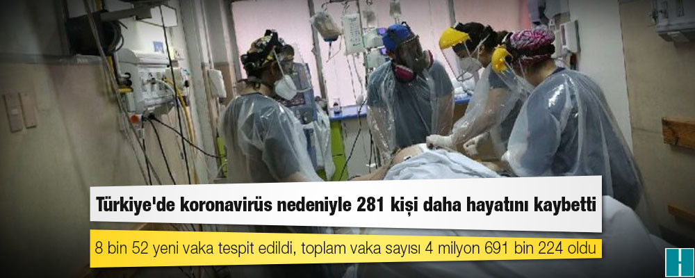 Türkiye'de koronavirüs nedeniyle 281 kişi daha hayatını kaybetti: 18 bin 52 yeni vaka tespit edildi, toplam vaka sayısı 4 milyon 691 bin 224 oldu