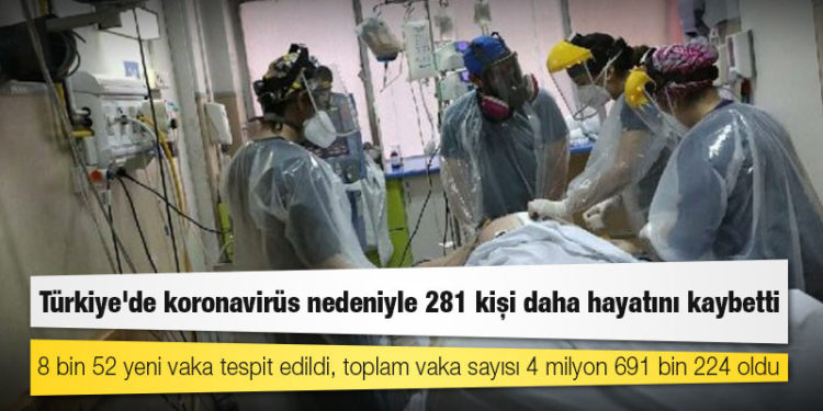 Türkiye'de koronavirüs nedeniyle 281 kişi daha hayatını kaybetti: 18 bin 52 yeni vaka tespit edildi, toplam vaka sayısı 4 milyon 691 bin 224 oldu