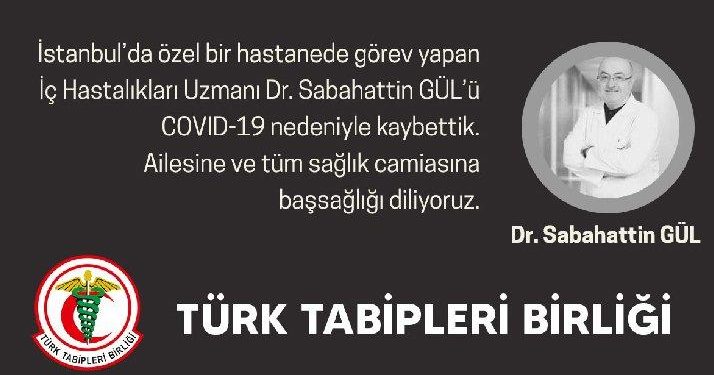 Uzmanı Dr. Sabahattin Gül, Koronavirüs sebebiyle yaşamını yitirdi