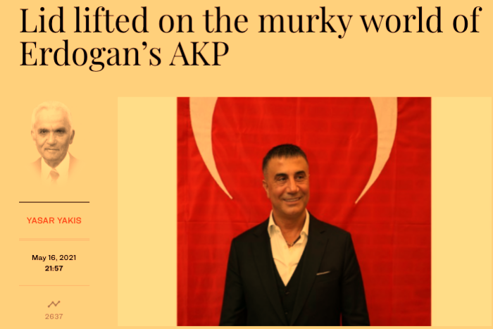 Yaşar Yakış, Sedat Peker’i Arab News’e yazdı: Erdoğan’ın karanlık dünyasının kapağı kaldırıldı