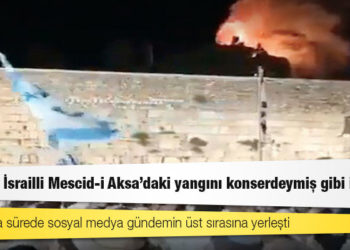 Yüzlerce İsrailli Mescid-i Aksa’daki yangını konserdeymiş gibi izledi