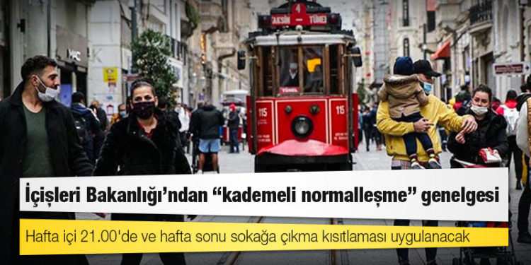 İçişleri Bakanlığı’ndan “kademeli normalleşme” genelgesi: Hafta içi 21.00'de ve hafta sonu sokağa çıkma kısıtlaması uygulanacak