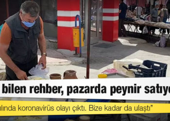 3 dil bilen rehber, pazarda peynir satıyor