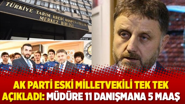 AK Parti eski milletvekili tek tek açıkladı: Müdüre 11 danışmana 5 maaş