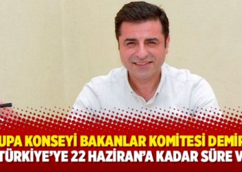 Avrupa Konseyi Bakanlar Komitesi Demirtaş i&ccedil;in T&uuml;rkiye'ye 22 Haziran'a kadar s&uuml;re verdi