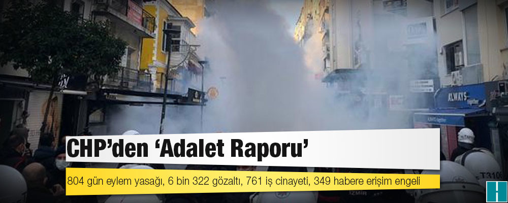 CHP'den 'Adalet Raporu': 804 gün eylem yasağı, 6 bin 322 gözaltı, 761 iş cinayeti, 349 habere erişim engeli