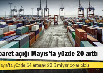 Dış ticaret açığı Mayıs'ta yüzde 20 arttı