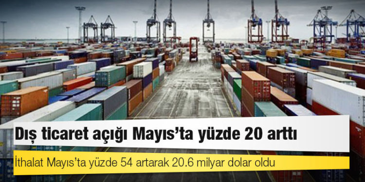 Dış ticaret açığı Mayıs'ta yüzde 20 arttı