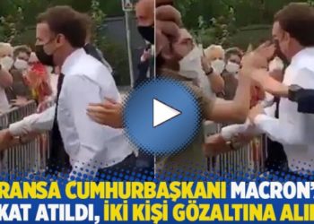 Fransa Cumhurbaşkanı Macron'a tokat atıldı, iki kişi g&ouml;zaltına alındı