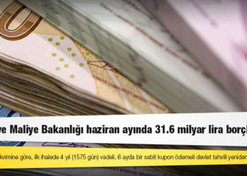 Hazine ve Maliye Bakanlığı haziran ayında 31.6 milyar lira borçlanacak