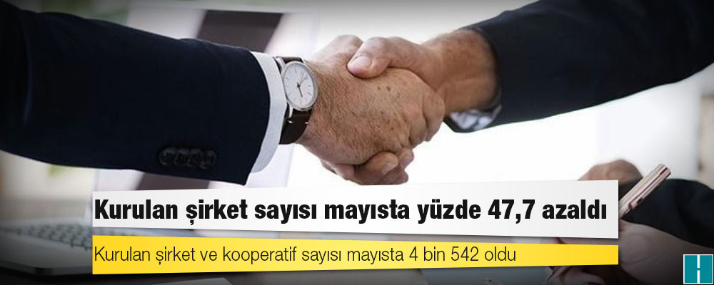 Kurulan şirket sayısı mayısta yüzde 47,7 azaldı