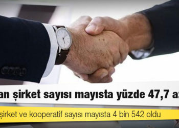 Kurulan şirket sayısı mayısta yüzde 47,7 azaldı