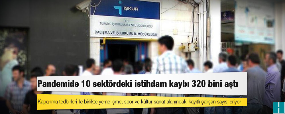 Pandemide 10 sektördeki istihdam kaybı 320 bini aştı