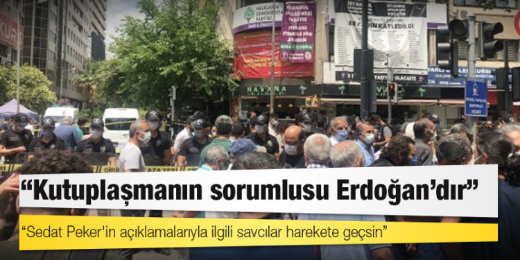 Saldırının ardından HDP İzmir İl Başkanlığı önünde toplanan partililer: Kutuplaşmanın sorumlusu Erdoğan'dır