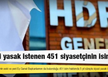 Siyasi yasak istenen 451 siyasetçinin isimleri