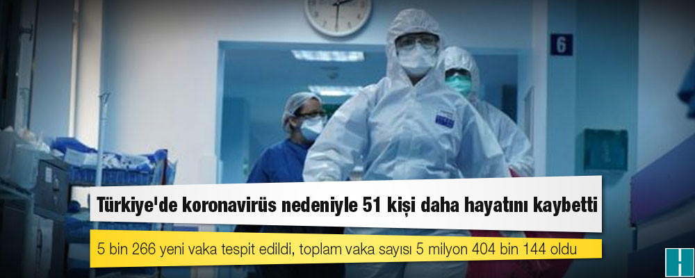 Türkiye'de koronavirüs nedeniyle 51 kişi daha hayatını kaybetti: 5 bin 266 yeni vaka tespit edildi, toplam vaka sayısı 5 milyon 404 bin 144 oldu