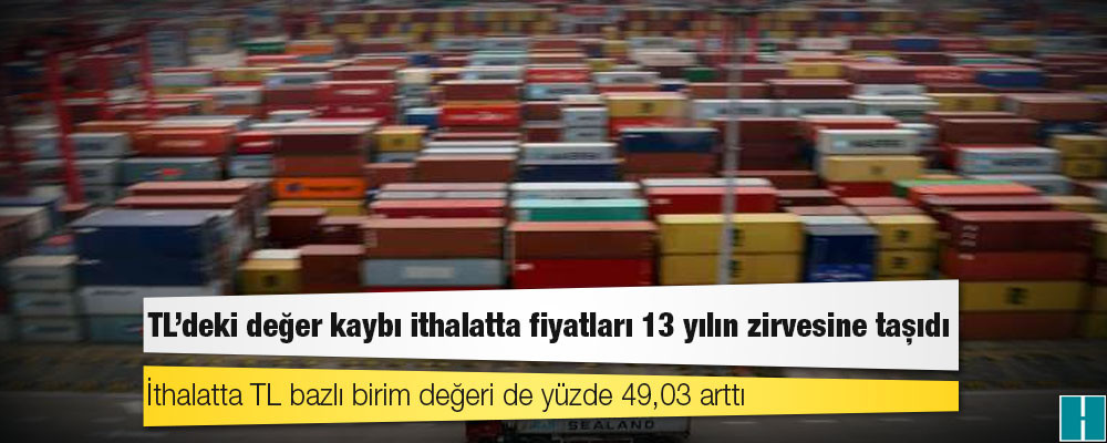 TL’deki değer kaybı ithalatta fiyatları 13 yılın zirvesine taşıdı