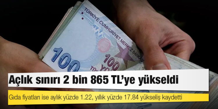 Türk-İş: Açlık sınırı 2 bin 865 TL'ye yükseldi