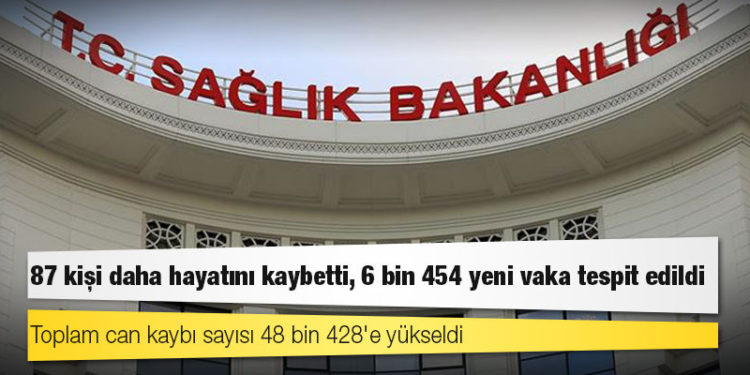 Türkiye'de Koronavirüs: 87 kişi daha hayatını kaybetti, 6 bin 454 yeni vaka tespit edildi