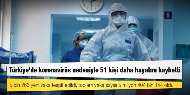 Türkiye'de koronavirüs nedeniyle 51 kişi daha hayatını kaybetti: 5 bin 266 yeni vaka tespit edildi, toplam vaka sayısı 5 milyon 404 bin 144 oldu