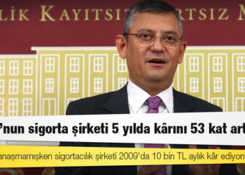 Özgür Özel: Soylu'nun sigorta şirketi 5 yılda kârını 53 kat arttırdı