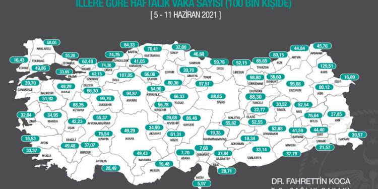 İllere göre haftalık vaka haritası açıklandı