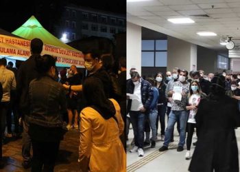 İstanbul'da aşı kuyruğu akşam da devam etti