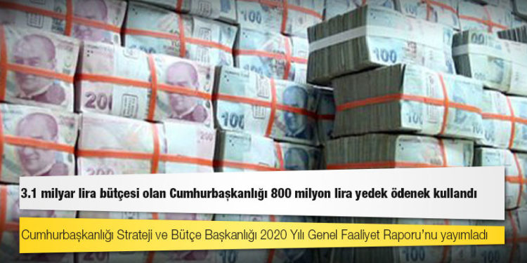 2020 yılı genel faaliyet raporu: 3.1 milyar lira bütçesi olan Cumhurbaşkanlığı 800 milyon lira yedek ödenek kullandı