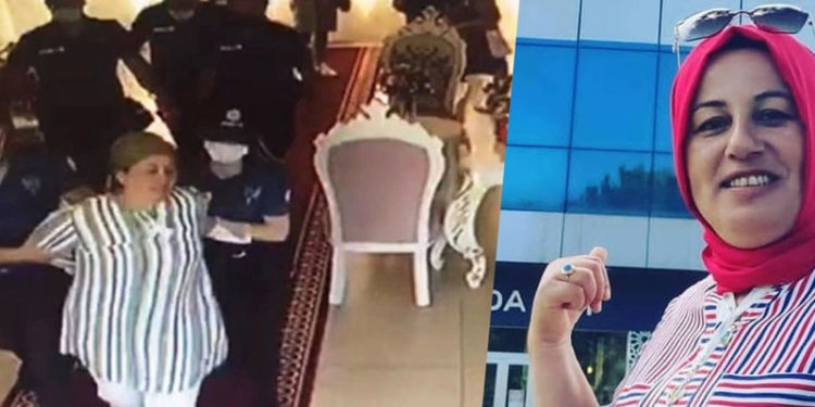 AKP'yi eleştiren BBP Kadın Kolları İl Başkanı'na ters kelepçeli gözaltı